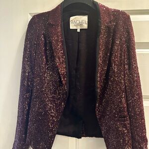 Rachel Roy Sequin Blazer Maroon Size 0